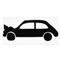 black crash car icon photo greeting card