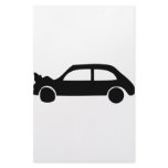 black crash car icon stationery design