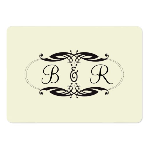 Black Cream Art Deco Wedding Seating Cards Business Card (back side)