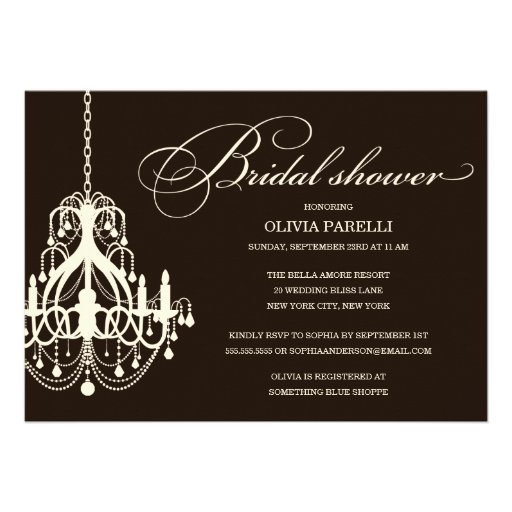 BLACK & CREAM CHANDELIER | BRIDAL SHOWER INVITE