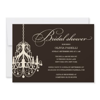 BLACK & CREAM CHANDELIER | BRIDAL SHOWER INVITE invitation