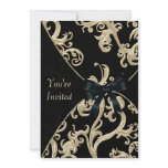 Black Cream Cocktail Party Personalized Announcement