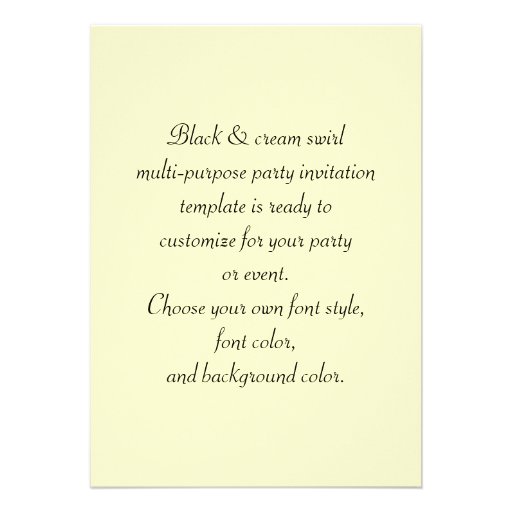 Black Cream Cocktail Party Personalized Announcement