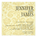 Black Cream Damask Summer Wedding Invitation