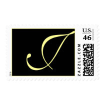 Black Cream Formal Monogram J - Customized postage by Initialreaction Black Cream Formal Monogram J - Customized postage