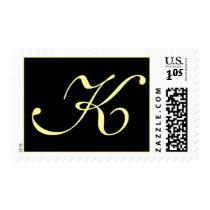 Black Cream Formal Monogram K - Customized postage by Initialreaction Black Cream Formal Monogram K - Customized postage