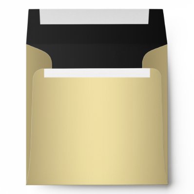 Black Cream Gold Square Envelope