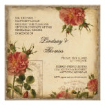 Black Cream Vintage Eiffel Tower Rehearsal Dinner Custom Invites
