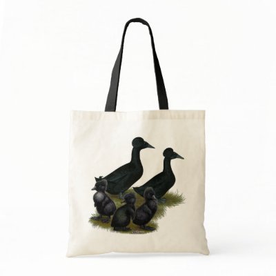 Black Crested Duck Family Bag by diane_jacky