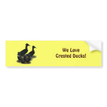 Black Crested Duck Family Bumper Sticker