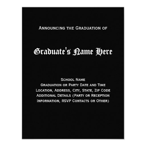 Black Cross Christian Graduation Announcement