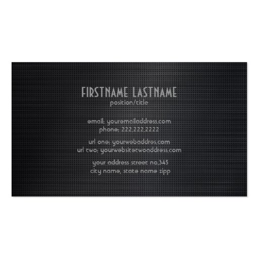 Black Cross Stitch Pattern Business Card Template (back side)