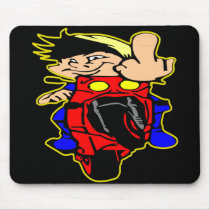Black Crotch Rocket Biker Finger mousepads by WhiteTiger_LLC Black Crotch Rocket Biker Finger mousepads