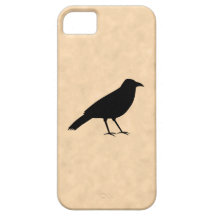 Black Crow Bird on a Parchment Pattern. iPhone 5 Case