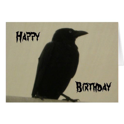 gothic black crow birthday card
