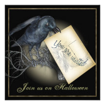 Black Crow Gothic Party Invitations