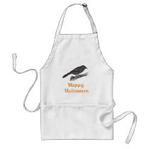 Black Crow Happy Halloween Apron
