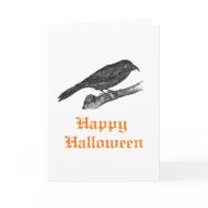 Black Crow Happy Halloween Card card