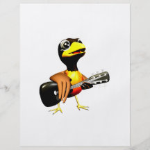 Black crow playing guitar graphic flyer