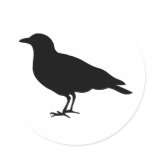 black crow round stickers
