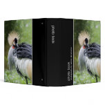 Black Crowned Crane 3 Ring Binders