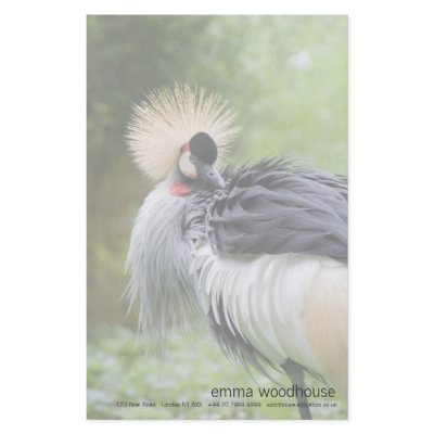 Black Crowned Crane Stationery Paper by SabineSt