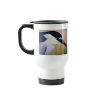 Black-Crowned Night-Heron Commuter Mug - White by Artinua Black-Crowned Night-Heron Commuter Mug - White