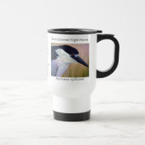 Black Crowned Night Heron Mug with Fun Facts by Artinua Black Crowned Night Heron Mug with Fun Facts
