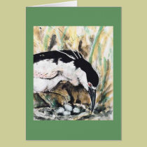 Black Crowned Night Heron - water bird Note Card cards