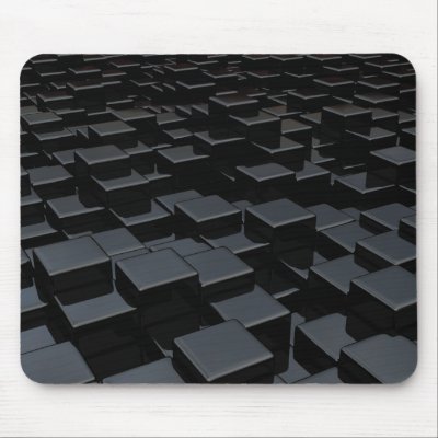 Black cube world mouse pad by 3dwallpaperstudio