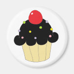 Black Cupcake Refrigerator Magnets