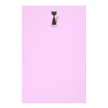 Black Curly Kitty Stationery