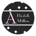 Black Customize Last and First Name Sticker