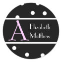 Black Customize Last and First Name Sticker