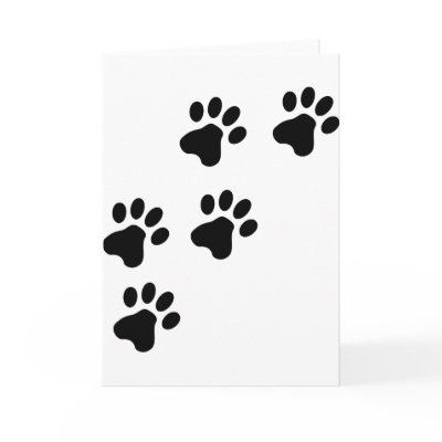 black cute dog paws doggy card by Tomaniac