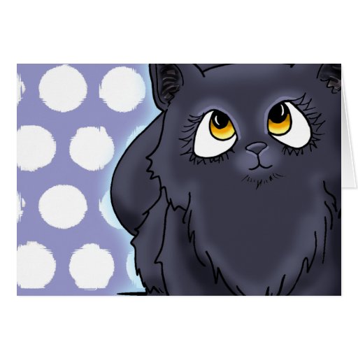 Black Cutie Face Kitten Greeting Card