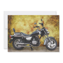 Black Cycle in Grunge Alley Personalized Announcements