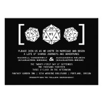 Black D20 Dice Gamer Wedding Invitation invitations