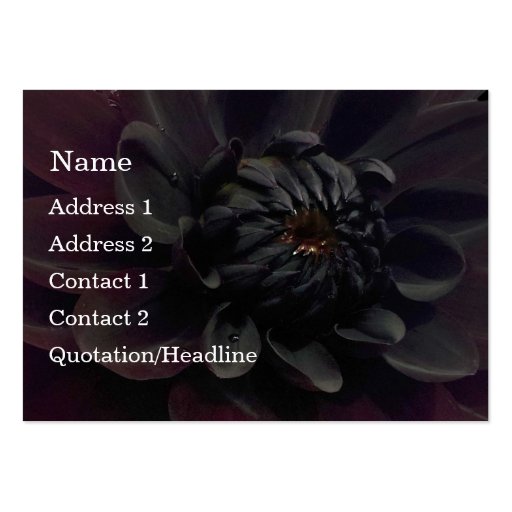Black Dahlia Business Card Template (front side)