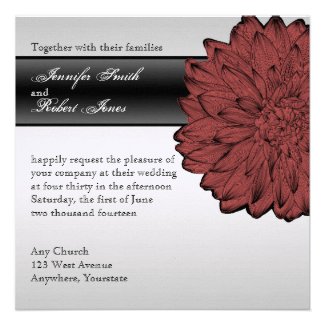 Black Dahlia Posh Wedding Invitation