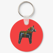Black Dalarna Keychain by TNMgraphics Black Dalarna Keychain