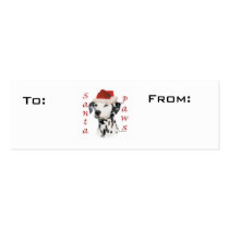 Black Dalmatian Paws Gift Tags Business Cards
