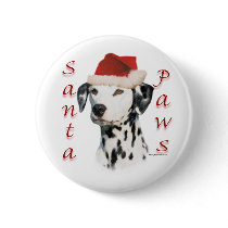 Black Dalmatian Santa Paws - Button by GreyWolfCreation Black Dalmatian Santa Paws - Button