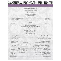 Black Damak Swirls  Wedding Program Personalized Letterhead