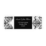 black damask address lable return address labels
