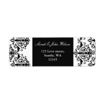 black damask address lable return address labels