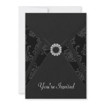 Black Damask All Occasion Party Invitations