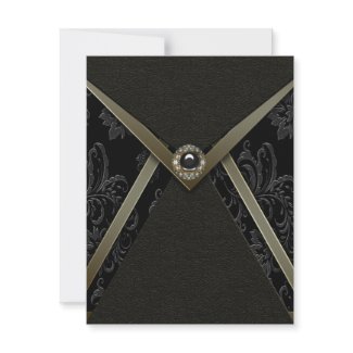 Black Damask All Occasion Party Invitations invitation