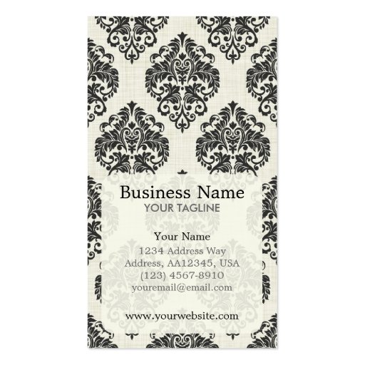 Black Damask Appointment Business Card
