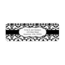 Black Damask Avery Label